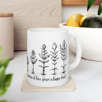 A Garden of Love...Inspirational Botanical Ceramic Mug - For Growth & Gardening