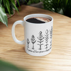 A Garden of Love...Inspirational Botanical Ceramic Mug - For Growth & Gardening