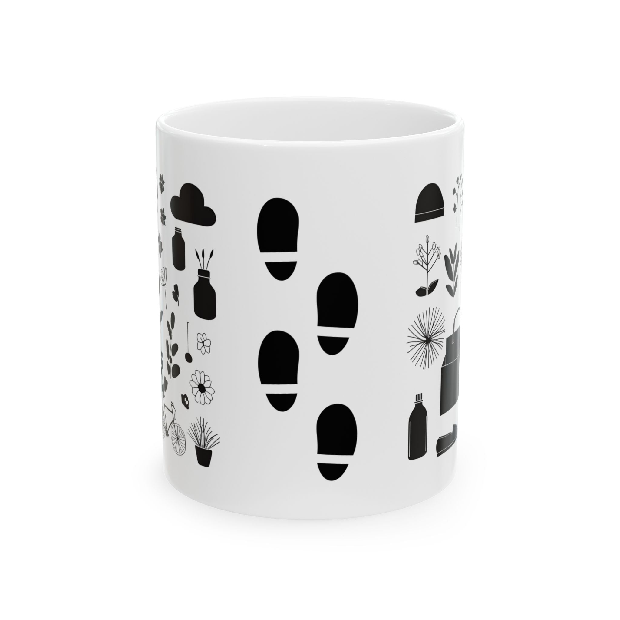 Botanical Patterns Ceramic Mug - Floral & Nature Inspired & Travel