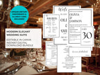 MODERN MINIMALIST WEDDING INVITATION SUITE BUNDLE-Editable Digital Download