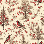 Vintage Berry Bird