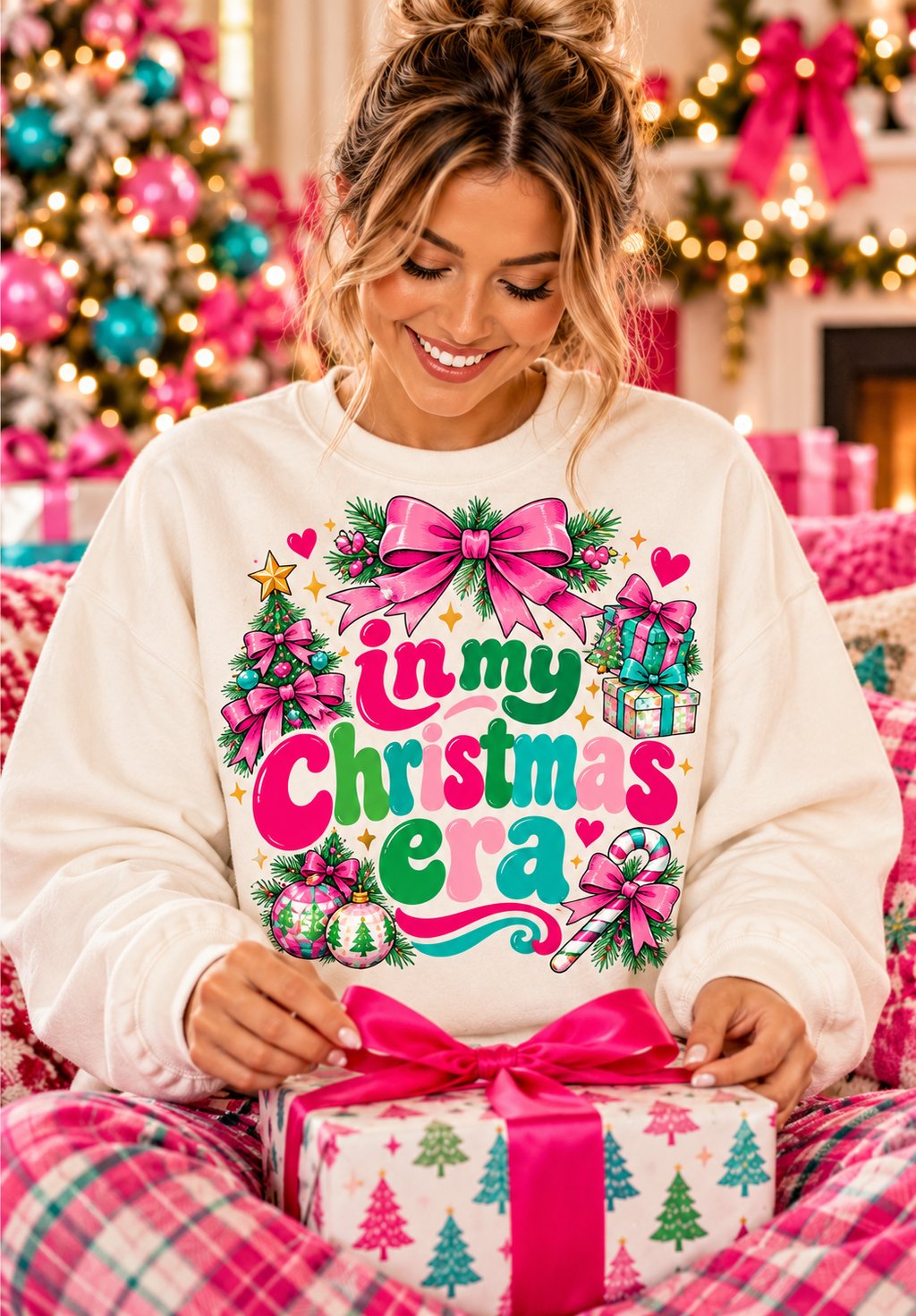 In My Christmas Era Poppy Pink Sweatshirt|Unisex