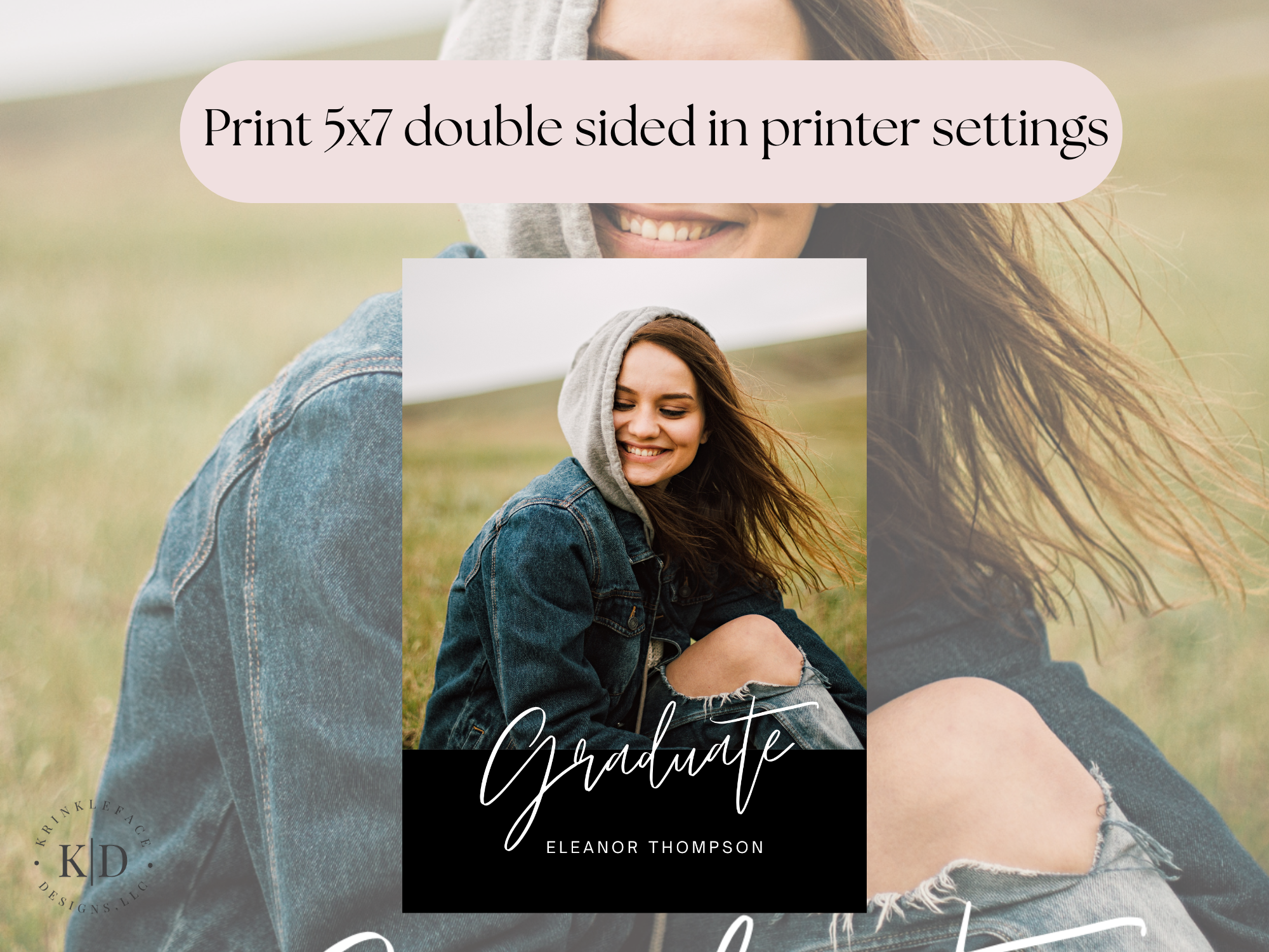 GRADUATION ANNOUNCEMENT TEMPLATE WITH PHOTO | Editable Canva Template | Modern Grad Card | Instant Download