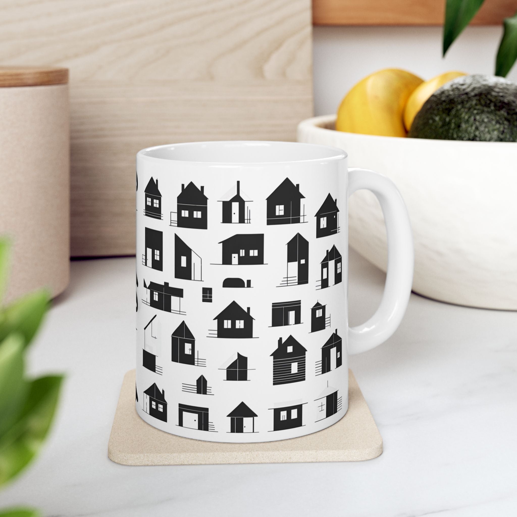 Home Sweet Home Chic Abstract Home Ceramic Mug - Great Housewarming Gifts